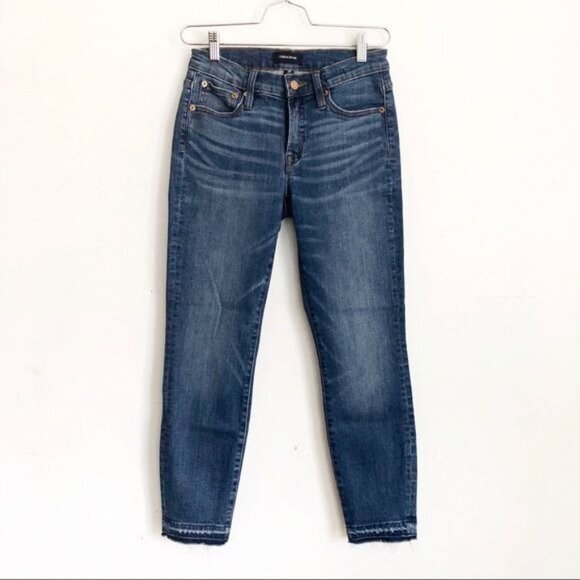 J.Crew Toothpick Skinny Fray Hem Blue Jeans size 25 - Picture 2 of 12